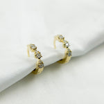 Load image into Gallery viewer, HP402027. 14K Solid Yellow Gold Diamond Huggies