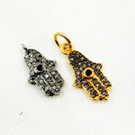 Load image into Gallery viewer, DC523. Diamond & Sterling Silver Hamsa Charm