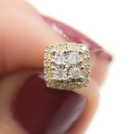 Load image into Gallery viewer, EFE51918. 14K Solid Gold and Diamonds Square Earrings