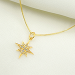 Load image into Gallery viewer, 14K Solid Gold Diamond Star Charm