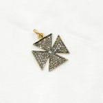 Load image into Gallery viewer, DC016. Diamond Sterling Silver Cross Charm