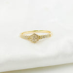 Load image into Gallery viewer, 14K Solid Yellow Gold Diamond Hexagon Ring.
