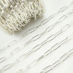 Load image into Gallery viewer, Sterling Silver Smooth Paperclip Link Chain