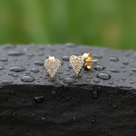 Load image into Gallery viewer, EFD54274. 14K Solid Gold Diamond Heart Earrings
