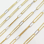 Load image into Gallery viewer, Smooth and Gold Plated Diamond Cut Paperclip Chain