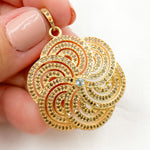 Load image into Gallery viewer, DP255. Diamond Sterling Silver Flower Pendant with Gemstone