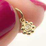 Load image into Gallery viewer, Gold Diamond Flower Charm