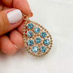 Load image into Gallery viewer, DSP03. Diamond Sterling Silver Tear Drop Shape Pendant with Gemstone