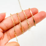 Load image into Gallery viewer, Solid Yellow Gold Dapped Bar Chain