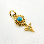 Load image into Gallery viewer, Buy now Diamond Silver Arrow Mini Charm with Gemstone