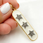 Load image into Gallery viewer, Buy Diamond Sterling Silver Oval Stars Enamel Pendant