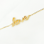 Load image into Gallery viewer, BFE60749. 14k Solid Gold Diamond Love Word Bracelet