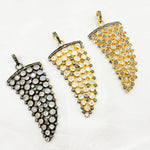 Load image into Gallery viewer, DSP029. Diamond Silver Gemstone Horn Pendant