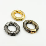 Load image into Gallery viewer, DC602. Diamond Sterling Silver Oval Hinge Clasp