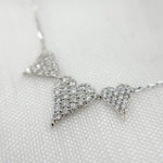 Load image into Gallery viewer, 14K Solid Gold 3 Hearts Dainty Tiny Necklace