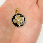Load image into Gallery viewer, Sterling Silver Round Flower Pendant with Gemstone
