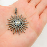 Load image into Gallery viewer, DP374. Diamond Silver Sun Pendant
