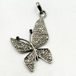 Load image into Gallery viewer, DP380. Diamond Sterling Silver Butterfly Pendant with Gemstone