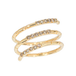 Load image into Gallery viewer, 14K Solid Gold Three Rows Eternity Diamond Ring.