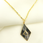 Load image into Gallery viewer, Buy Black Rhodium Sterling Silver With Gold and Diamond Rhomb