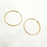 Load image into Gallery viewer, GER159. 14K Gold Hollow Smooth Hoop Earrings