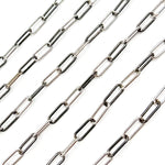 Load image into Gallery viewer, V168SB. Black Rhodium Sterling Silver Smooth Paperclip Chain
