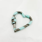 Load image into Gallery viewer, DC089A. Diamond Sterling Silver Heart Enamel Carabiner Clasp