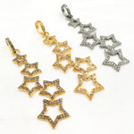Load image into Gallery viewer, DP549. Diamond Silver Five Stars Pendant