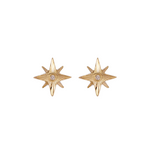 Load image into Gallery viewer, 14K Solid Gold Diamond Star Stud Earrings