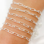 Load image into Gallery viewer, Sterling Silver Diamond Cut Paperclip Chain