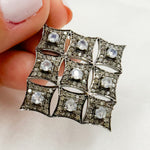 Load image into Gallery viewer, DP168. Diamond Sterling Silver Rhombus Shape Pendant with Gemstone
