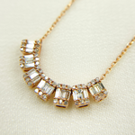 Load image into Gallery viewer, OJ30069. 14K Solid Gold Necklace With 7 Rectangles in the Center