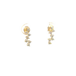 Load image into Gallery viewer, EFF52403. 14k Solid Gold Diamond Dangle Stud Earrings