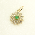 Load image into Gallery viewer, 14K Solid Gold Diamond Flower Charm. GDP211
