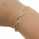 Load image into Gallery viewer, 14k Solid Gold Diamond Oval Bracelet. BR402612