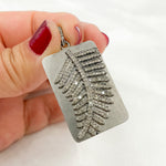 Load image into Gallery viewer, DP093. Diamond Sterling Silver Rectangle Leaf Pendant