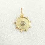 Load image into Gallery viewer, GDP424. 14K Solid Gold Diamond Circle Charm