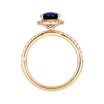 Load image into Gallery viewer, Gold Oval Blue Sapphire and Diamonds Fancy Ring