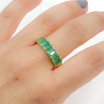 Load image into Gallery viewer, 14K Solid Gold Emerald Band Ring.