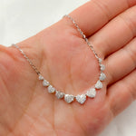 Load image into Gallery viewer, NK401349. 14K Solid Gold Diamond Hearts Necklace