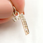 Load image into Gallery viewer, DC464. Diamond Sterling Silver Number "7" Charm