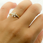 Load image into Gallery viewer, 14k Solid Gold Diamond Flower Ring.