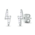 Load image into Gallery viewer, 14K Solid Gold Diamond Ray Studs White
