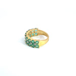 Load image into Gallery viewer, 14k Solid Gold Emerald and Diamond Ring.