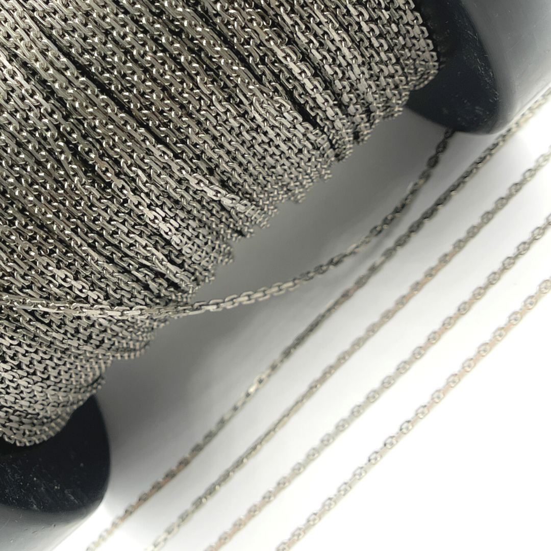 Z38OX. Oxidized Sterling Silver Thick Box Link Chain