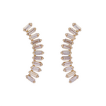 Load image into Gallery viewer, EFE53684. 14K Solid Gold Baguette Diamond Fancy Stud Earrings