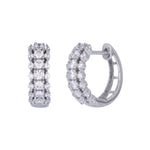 Load image into Gallery viewer, EHJ57409. 14K Solid Yellow Gold Diamond Hoop Earrings