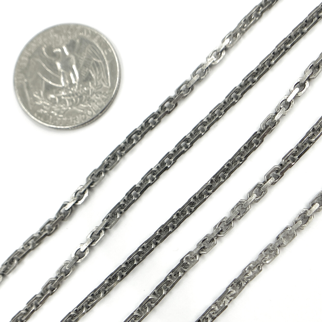 Z39OX. Oxidized Sterling Silver Thick Box Chain