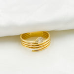 Load image into Gallery viewer, 14K Solid Gold Diamond Spiral Ring.