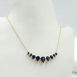 Load image into Gallery viewer, CN96120. 14K Solid Gold Diamond Drops Necklace